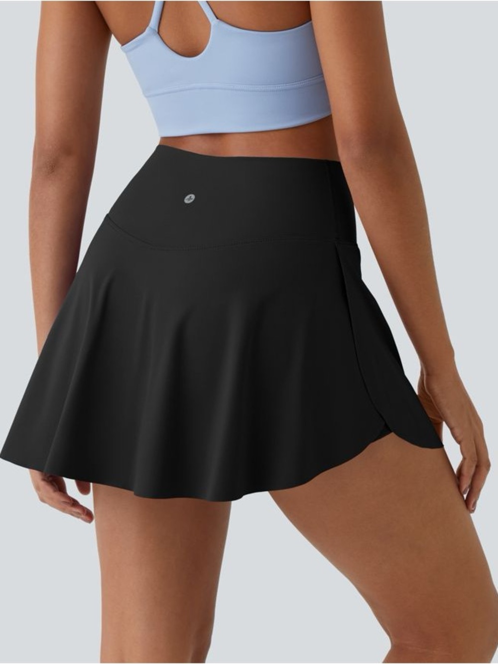 Halara Everyday SoftlyZero Airy Crossover Side Pocket Mini Skort Black - Size M - Picture 2 of 7